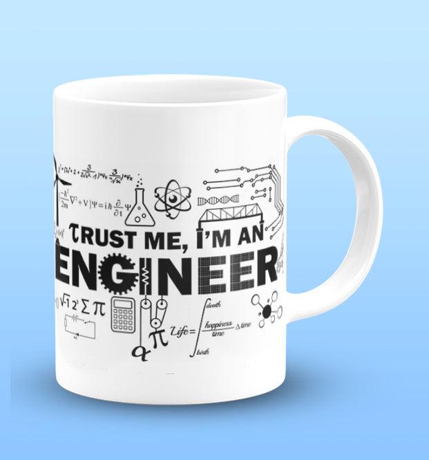 Trust me i am an Engineer Printed White Mug Microwave and Dishwasher Safe 330ml | Mug-4 - The Desi Monk