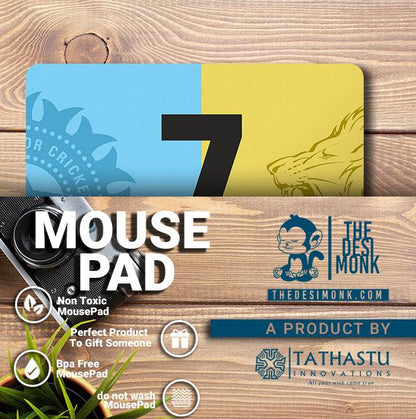 Dhoni 7 Anti Skid Technology Mouse Pad for Computers and gamers - The Desi Monk