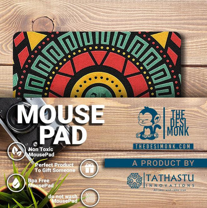 Mandala Mouse Pad for Gamers | Indian Classic Anti Skid Technology Mouse Pad for Computers| PAD-151 - The Desi Monk