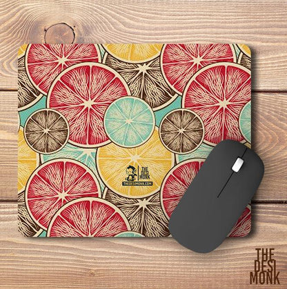 Lemon Slice Mouse Pad for Gamers | Tropical Fruit Anti Skid Technology Mouse Pad for Computers| PAD-152 - The Desi Monk