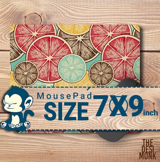 Lemon Slice Mouse Pad for Gamers | Tropical Fruit Anti Skid Technology Mouse Pad for Computers| PAD-152 - The Desi Monk