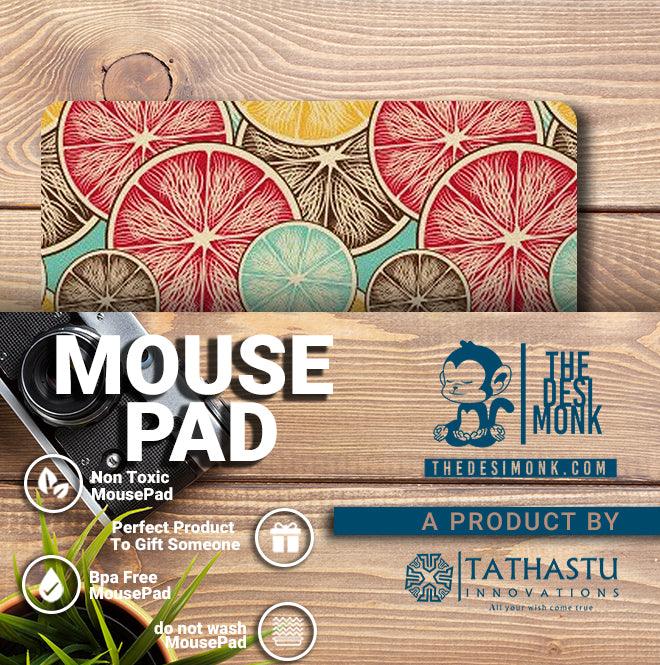 Lemon Slice Mouse Pad for Gamers | Tropical Fruit Anti Skid Technology Mouse Pad for Computers| PAD-152 - The Desi Monk