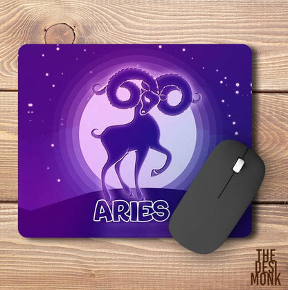 Aries Mouse Pad for Gamers | Zodiac Anti Skid Technology Mouse Pad for Computers| PAD-153 - The Desi Monk