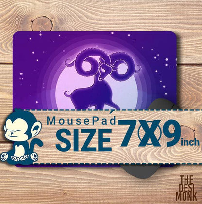 Aries Mouse Pad for Gamers | Zodiac Anti Skid Technology Mouse Pad for Computers| PAD-153 - The Desi Monk