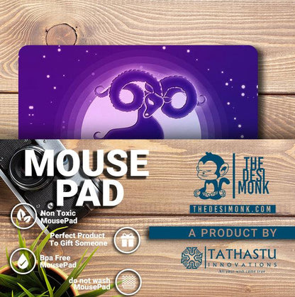 Aries Mouse Pad for Gamers | Zodiac Anti Skid Technology Mouse Pad for Computers| PAD-153 - The Desi Monk