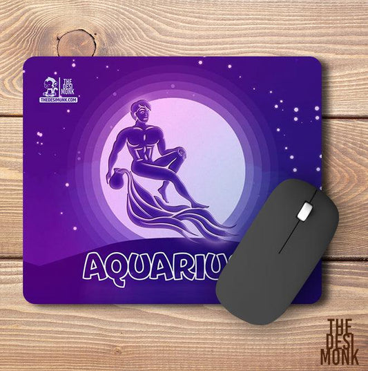 The Desi Monk Aquarius Mouse Pad for Gamers | Zodiac Anti Skid Technology Mouse Pad for Computers| PAD-155 - The Desi Monk