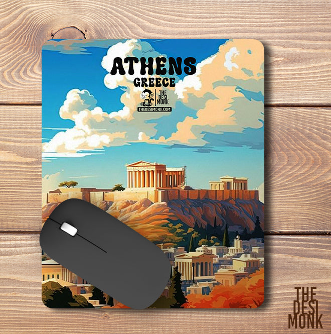 Athens Greece Anti Skid Technology Mouse Pad for Computers and gamers