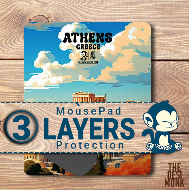 Athens Greece Anti Skid Technology Mouse Pad for Computers and gamers