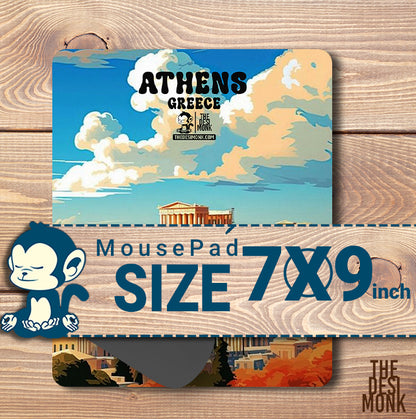 Athens Greece Anti Skid Technology Mouse Pad for Computers and gamers