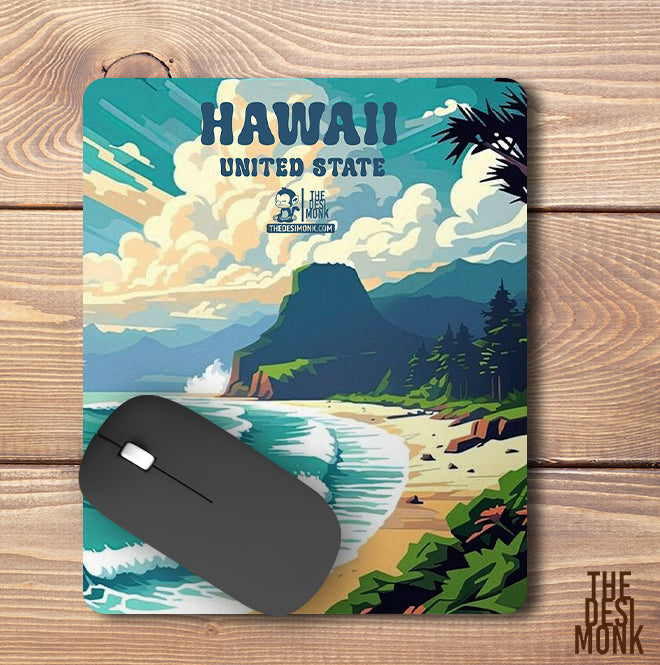 Hawaii United State Anti Skid Technology Mouse Pad for Computers and gamers