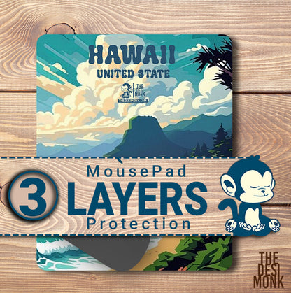 Hawaii United State Anti Skid Technology Mouse Pad for Computers and gamers