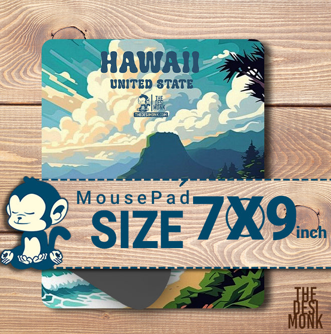 Hawaii United State Anti Skid Technology Mouse Pad for Computers and gamers