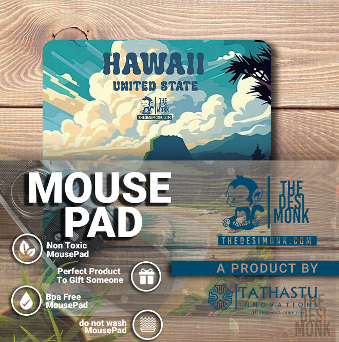 Hawaii United State Anti Skid Technology Mouse Pad for Computers and gamers