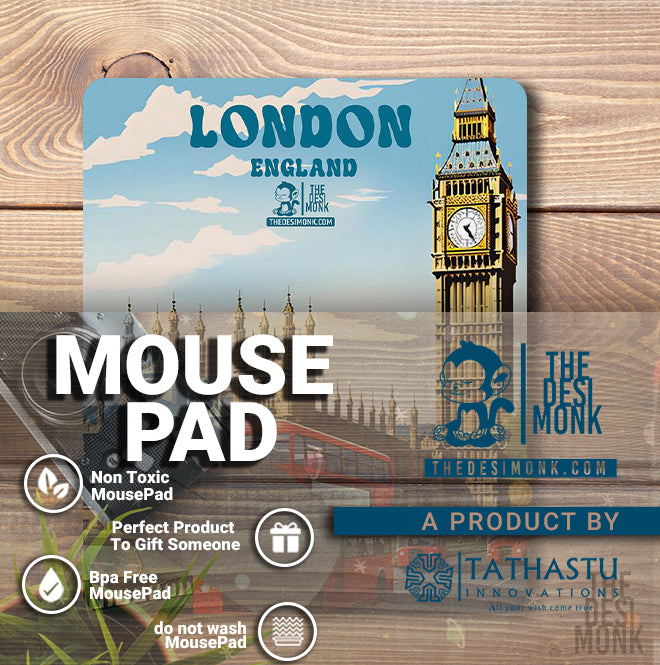 London England Anti Skid Technology Mouse Pad for Computers and gamers