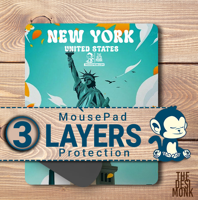 New York US Anti Skid Technology Mouse Pad for Computers and gamers