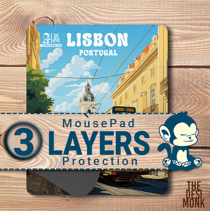 Lisbon Portugal Anti Skid Technology Mouse Pad for Computers and gamers