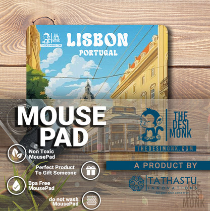 Lisbon Portugal Anti Skid Technology Mouse Pad for Computers and gamers