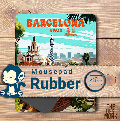 Barcelona Spain Anti Skid Technology Mouse Pad for Computers and gamers