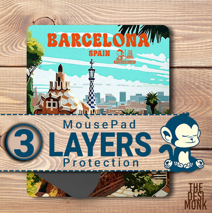 Barcelona Spain Anti Skid Technology Mouse Pad for Computers and gamers