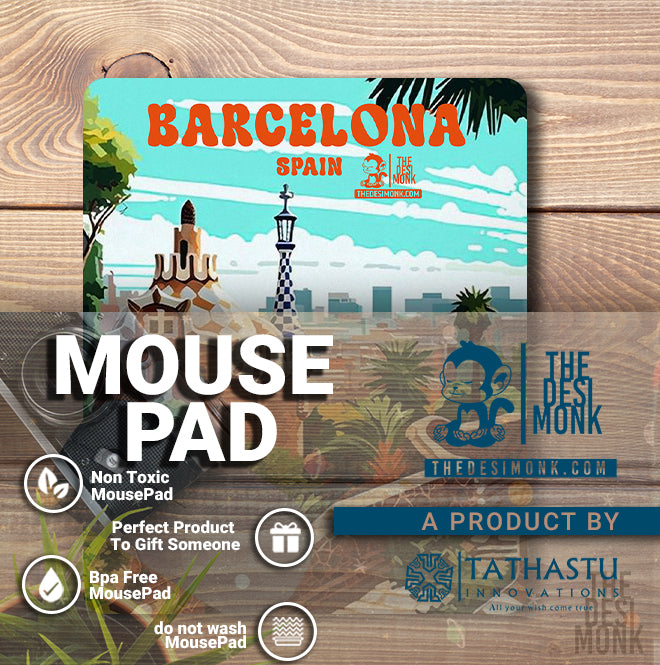 Barcelona Spain Anti Skid Technology Mouse Pad for Computers and gamers