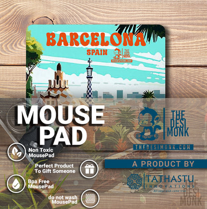 Barcelona Spain Anti Skid Technology Mouse Pad for Computers and gamers