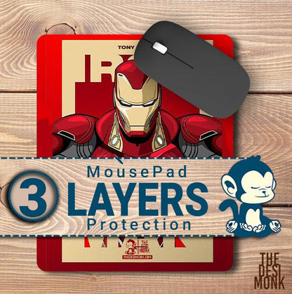 Tony Stark Mouse Pad for Gamers | Comic Superhero Anti Skid Technology Mouse Pad for Computers| PAD-29 - The Desi Monk