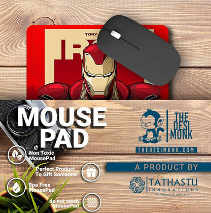 Tony Stark Mouse Pad for Gamers | Comic Superhero Anti Skid Technology Mouse Pad for Computers| PAD-29 - The Desi Monk